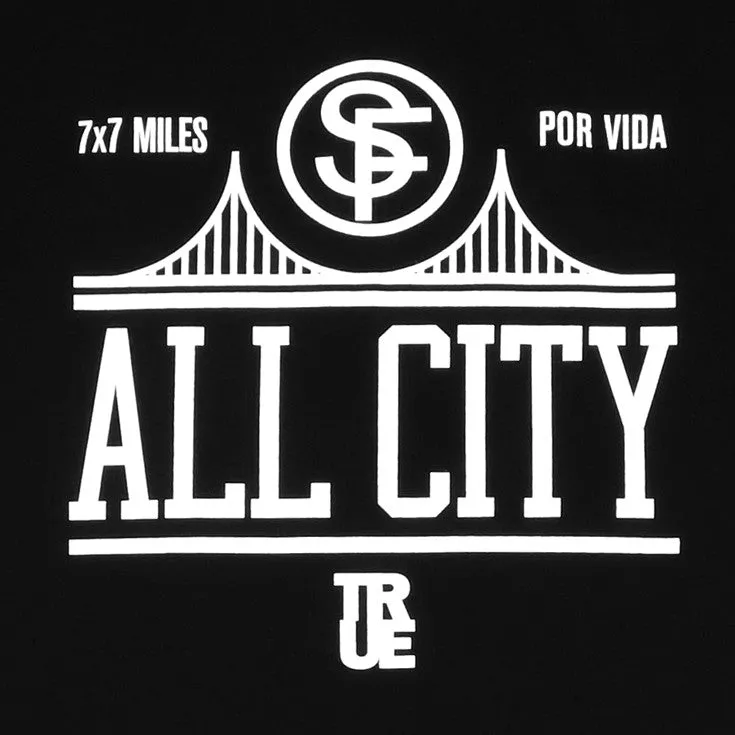 Mens True All City T-Shirt Black modern look