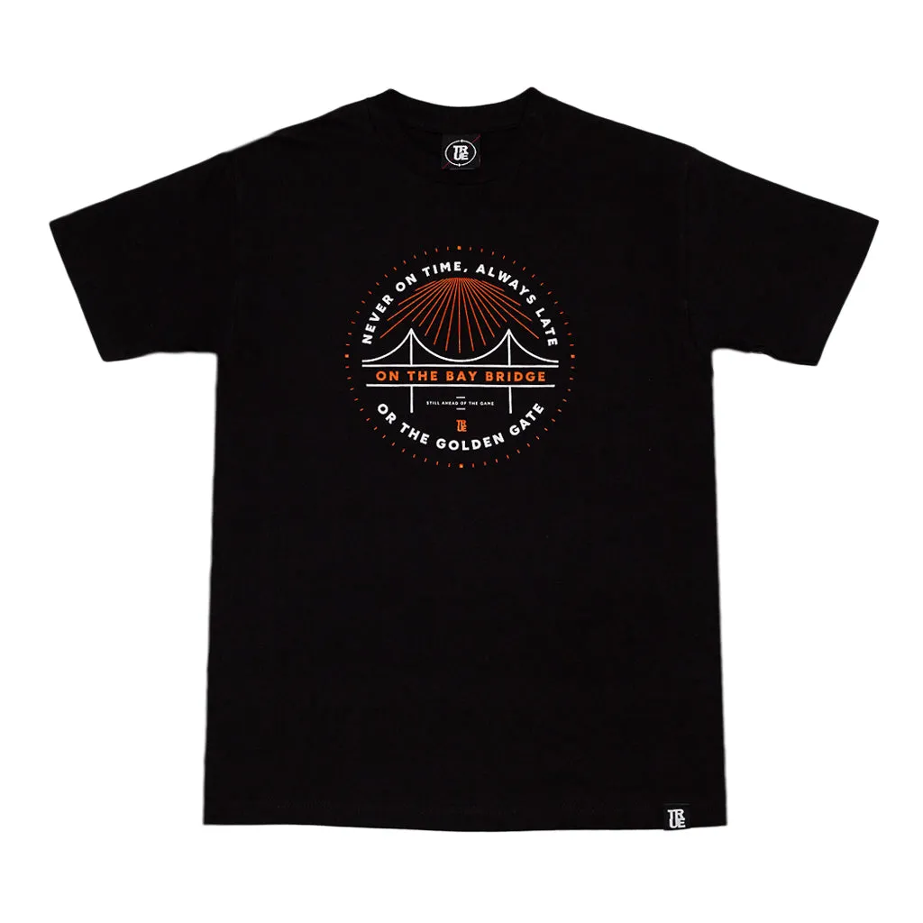 Men's True Always Late T-Shirt Black/Orange cozy edge