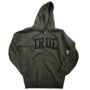 Men's True Arched Zip Hoodie Army All-age fit