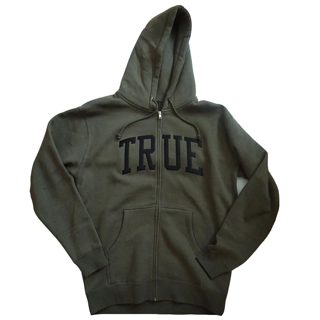 Men's True Arched Zip Hoodie Army All-age fit