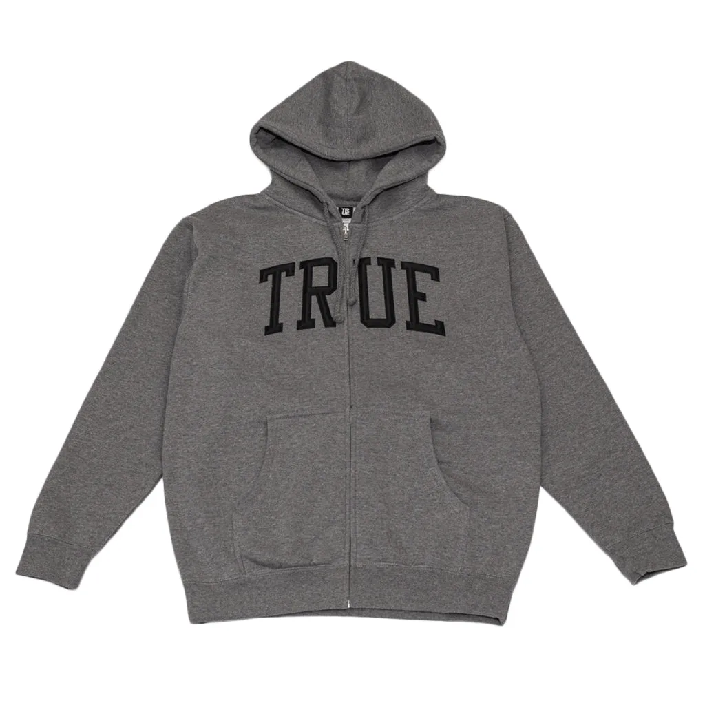 Men's True Arched Zip Hoodie Grey/Black Skin feel