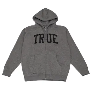 Men's True Arched Zip Hoodie Grey/Black Skin feel