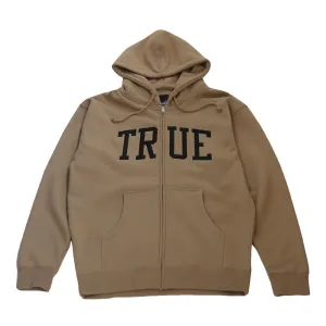 Men's True Arched Zip Hoodie Tan Gentle touch