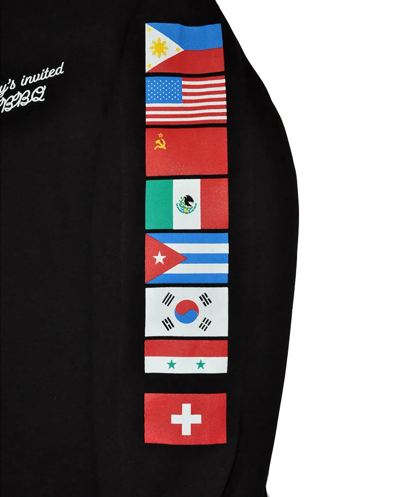 Mens True BBQ Long Sleeve T-Shirt Black spring fresh