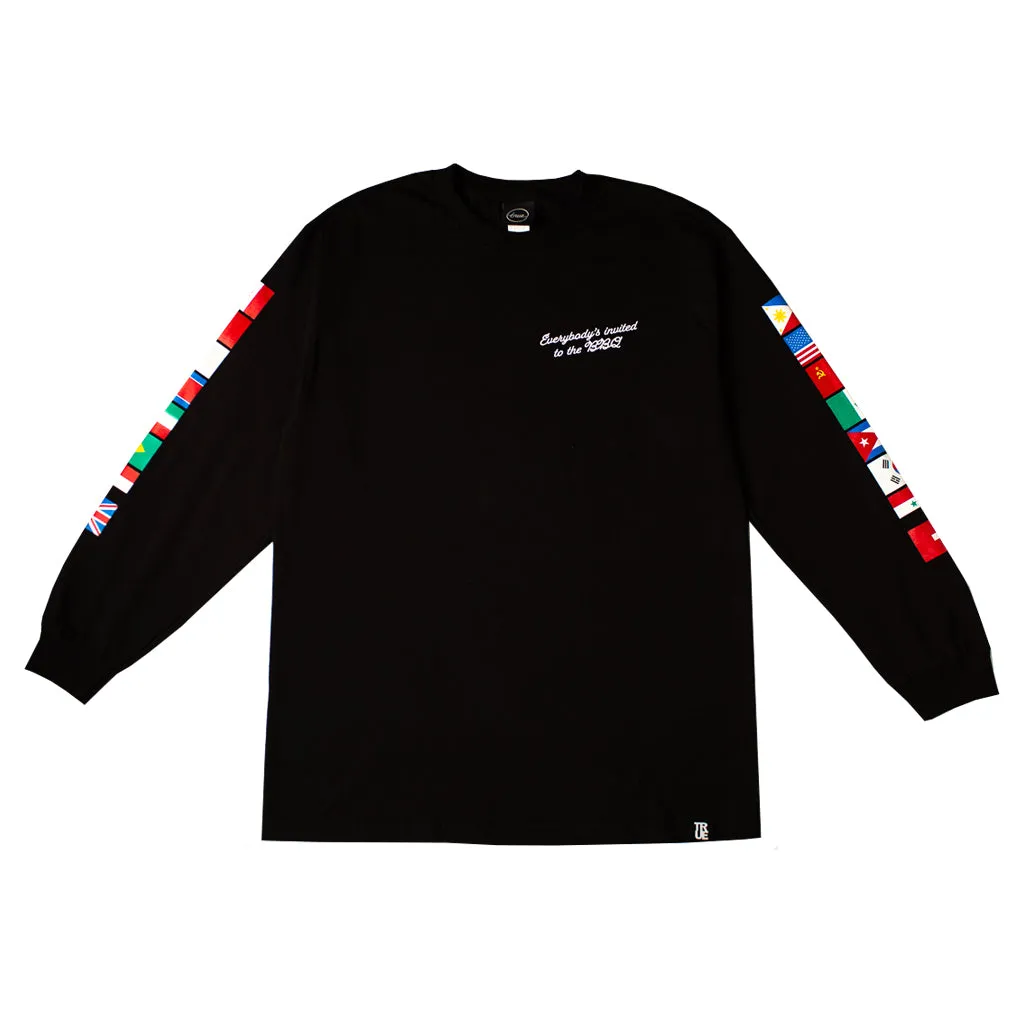 Mens True BBQ Long Sleeve T-Shirt Black night chill