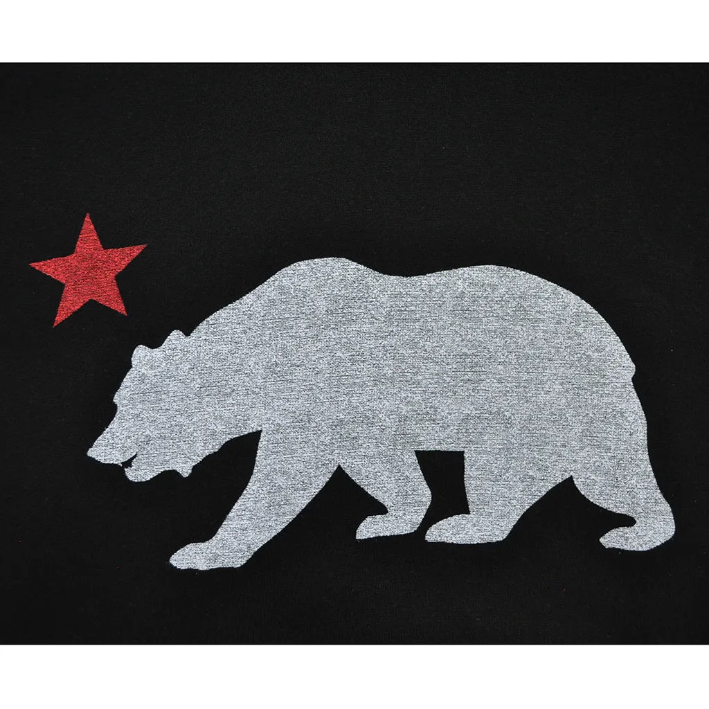 Mens True Bear Star Hoodie Black Minimal chic