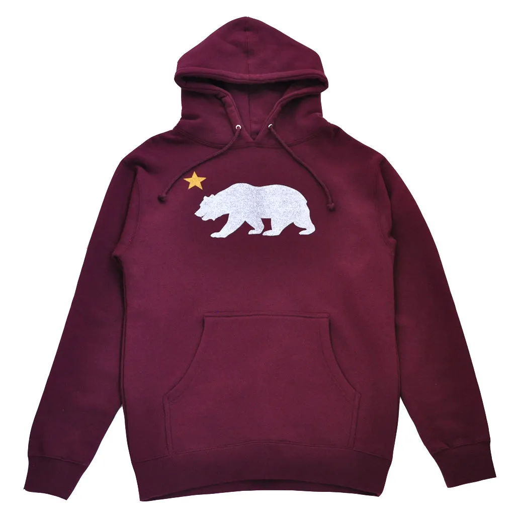 Mens True Bear Star Hoodie Burgundy Wear freedom