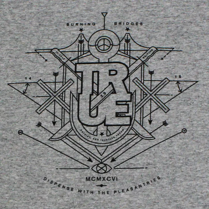 Mens True Burning Bridges T-Shirt Heather chill gear