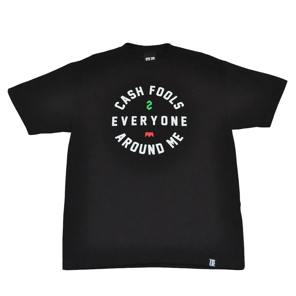 Mens True Cash Fools T-Shirt Black step easy
