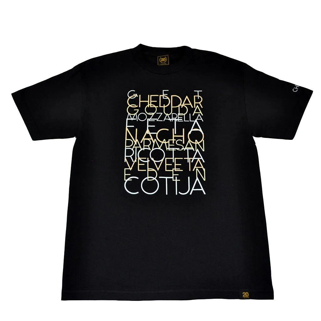 Mens True Cheese T-Shirt Black soft stretch