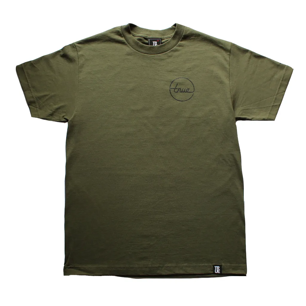 Mens True Circle Darkside T-Shirt Olive match vibe