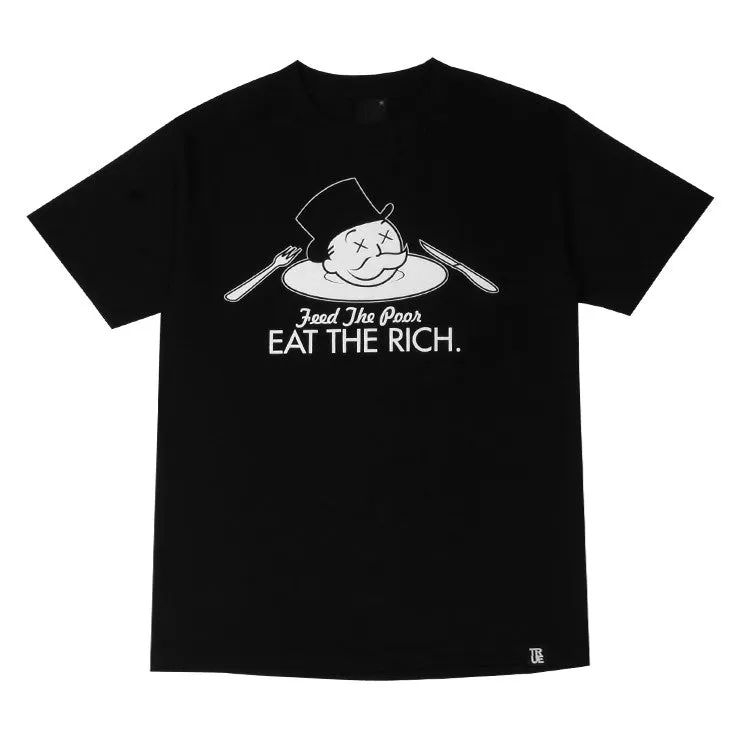 Mens True Eat The Rich T-Shirt Black classic touch