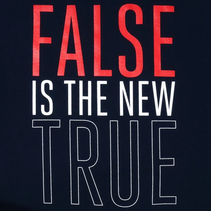 Mens True False Is T-Shirt Navy real mood