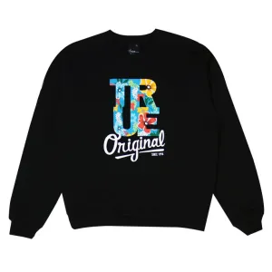 Mens True Floral Crewneck Sweatshirt Black Ride gear