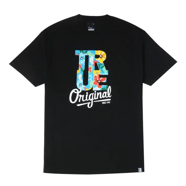 Mens True Floral T-Shirt Black easy outfit