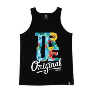 Mens True Floral Tank Top Black fit fix