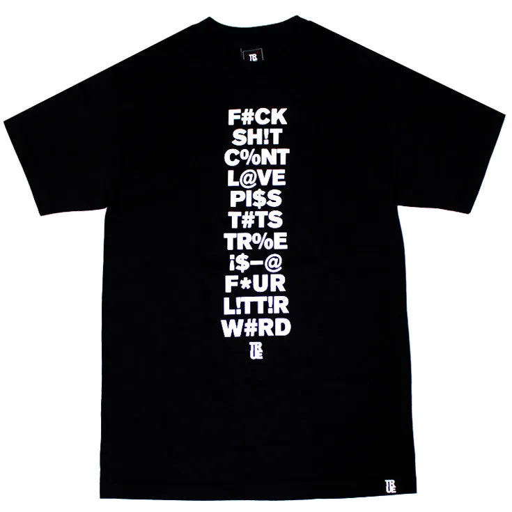 Mens True Four Letter T-Shirt Black express self