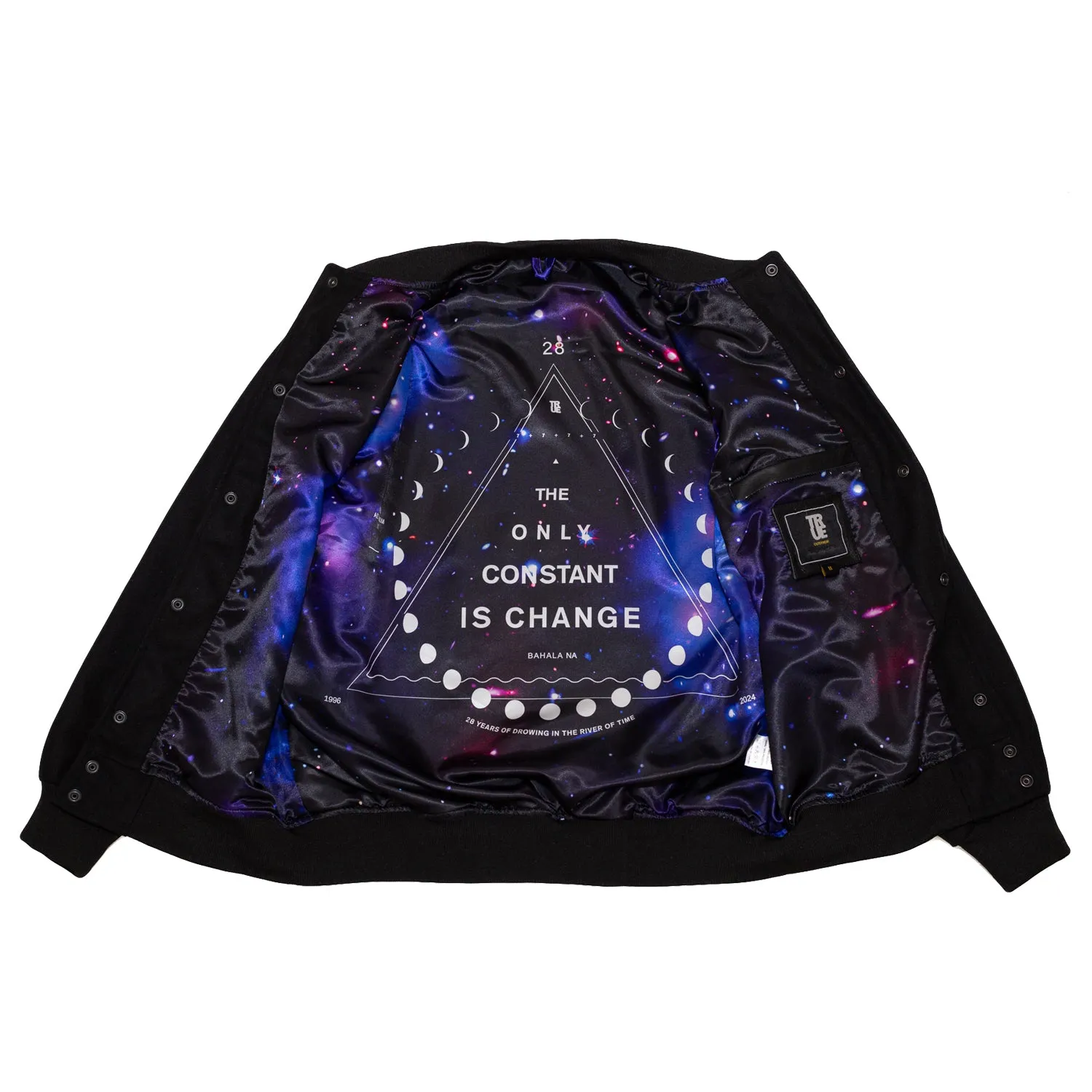 Men's True Galaxy Varsity Jacket Black edgy feel