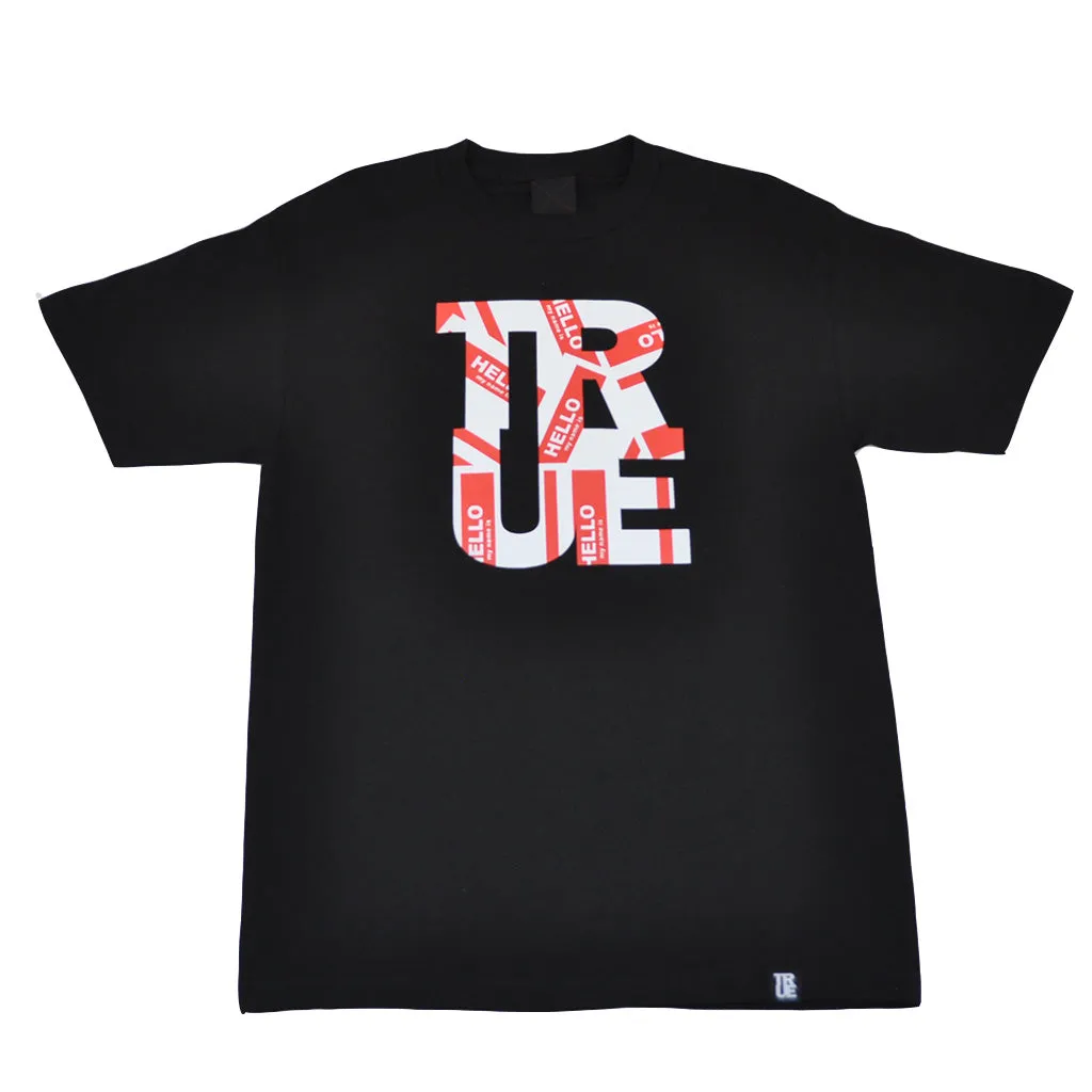 Mens True Hello T-Shirt Black family fit