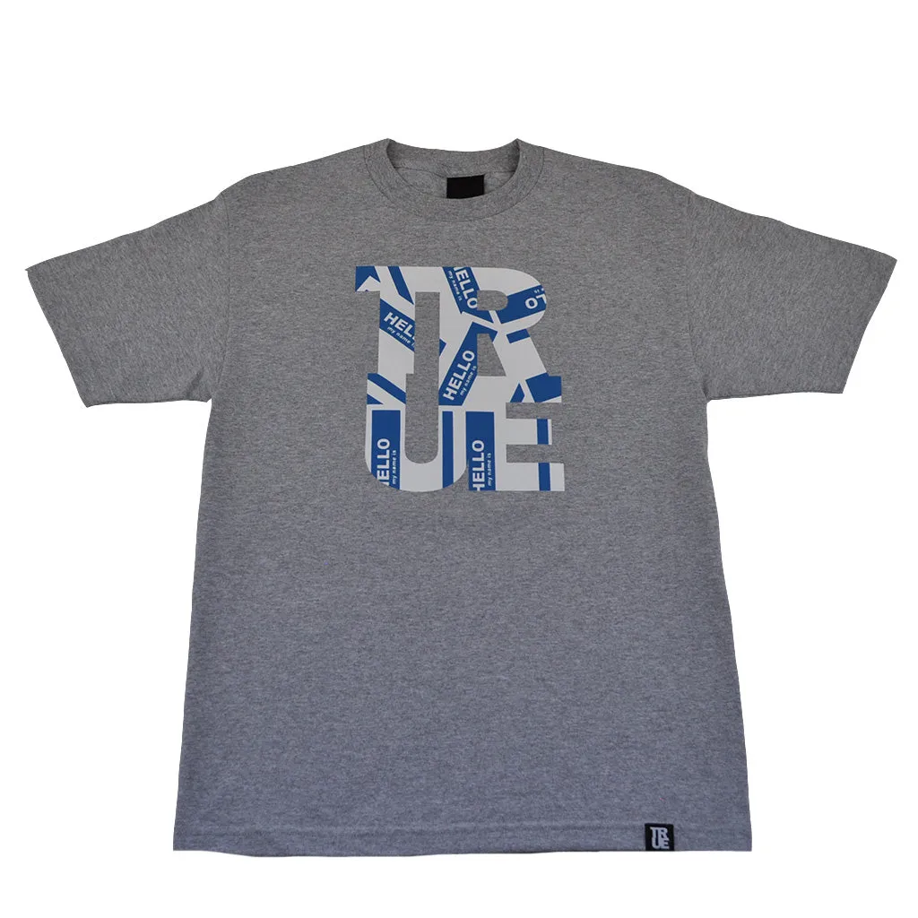 Mens True Hello T-Shirt Heather Grey trend touch