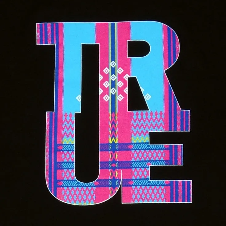 Mens True Ifugao T-Shirt Black/Pink/Teal fashion essential