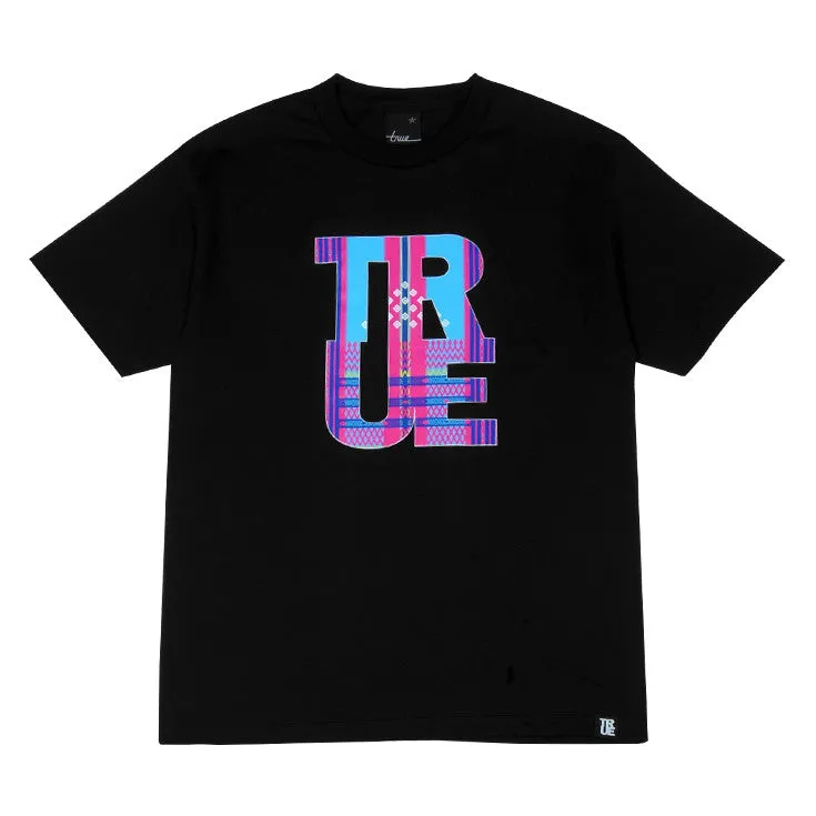 Mens True Ifugao T-Shirt Black/Pink/Teal smooth stretch