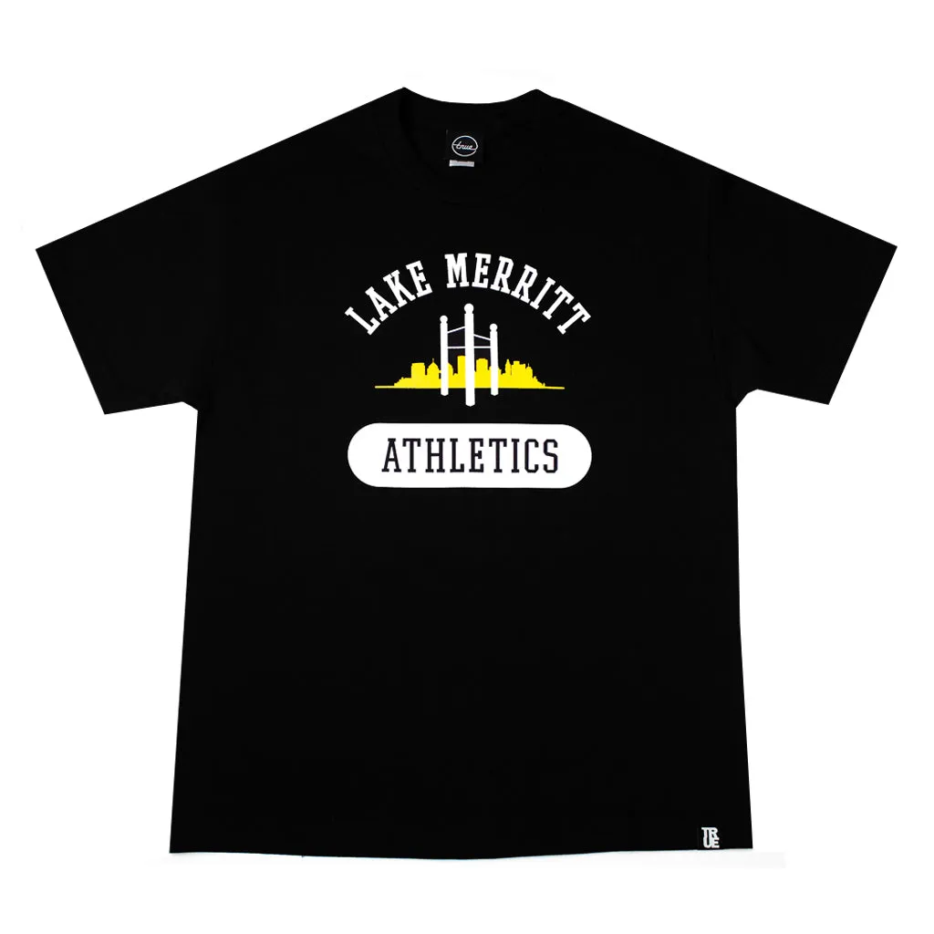 Mens True Lake Merritt Athletics T-Shirt Black happy wear
