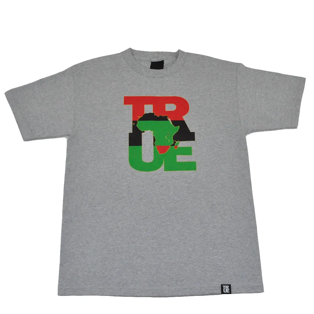 Mens True Logo Africa T-Shirt Heather Grey love layer