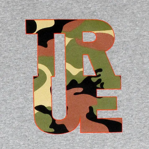 Mens True Logo Camo T-Shirt Heather Grey style voice