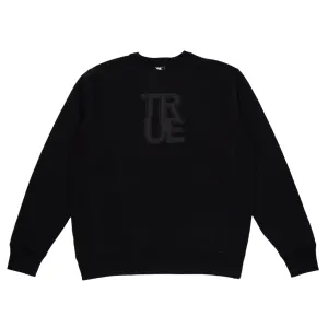 Men's True Logo Crewneck Sweatshirt Black/Black Layer smart