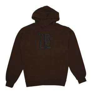 Mens True Logo Hoodie Brown / Black Campus look