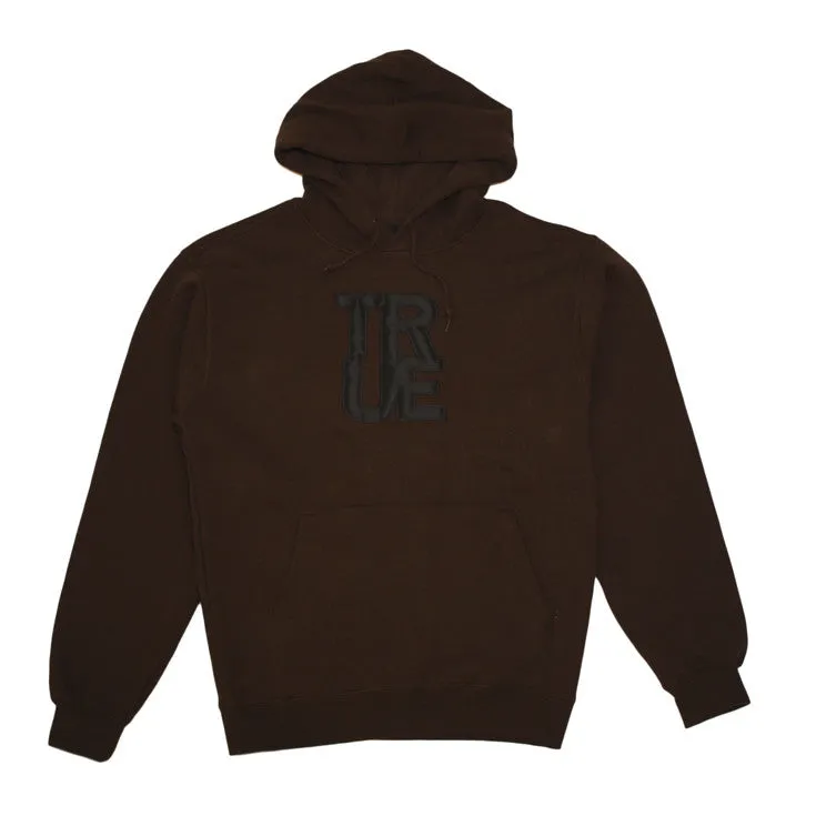 Mens True Logo Hoodie Brown / Black Campus look