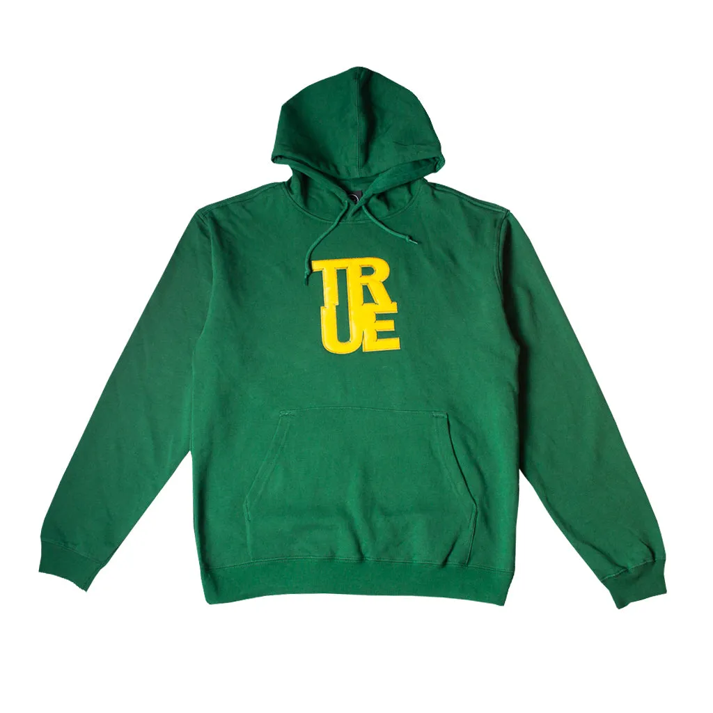Mens True Logo Hoodie Green/Yellow Full vibe