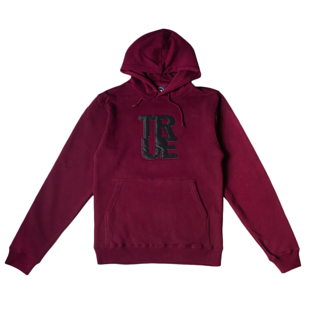 Mens True Logo Hoodie Maroon/Black Mood piece