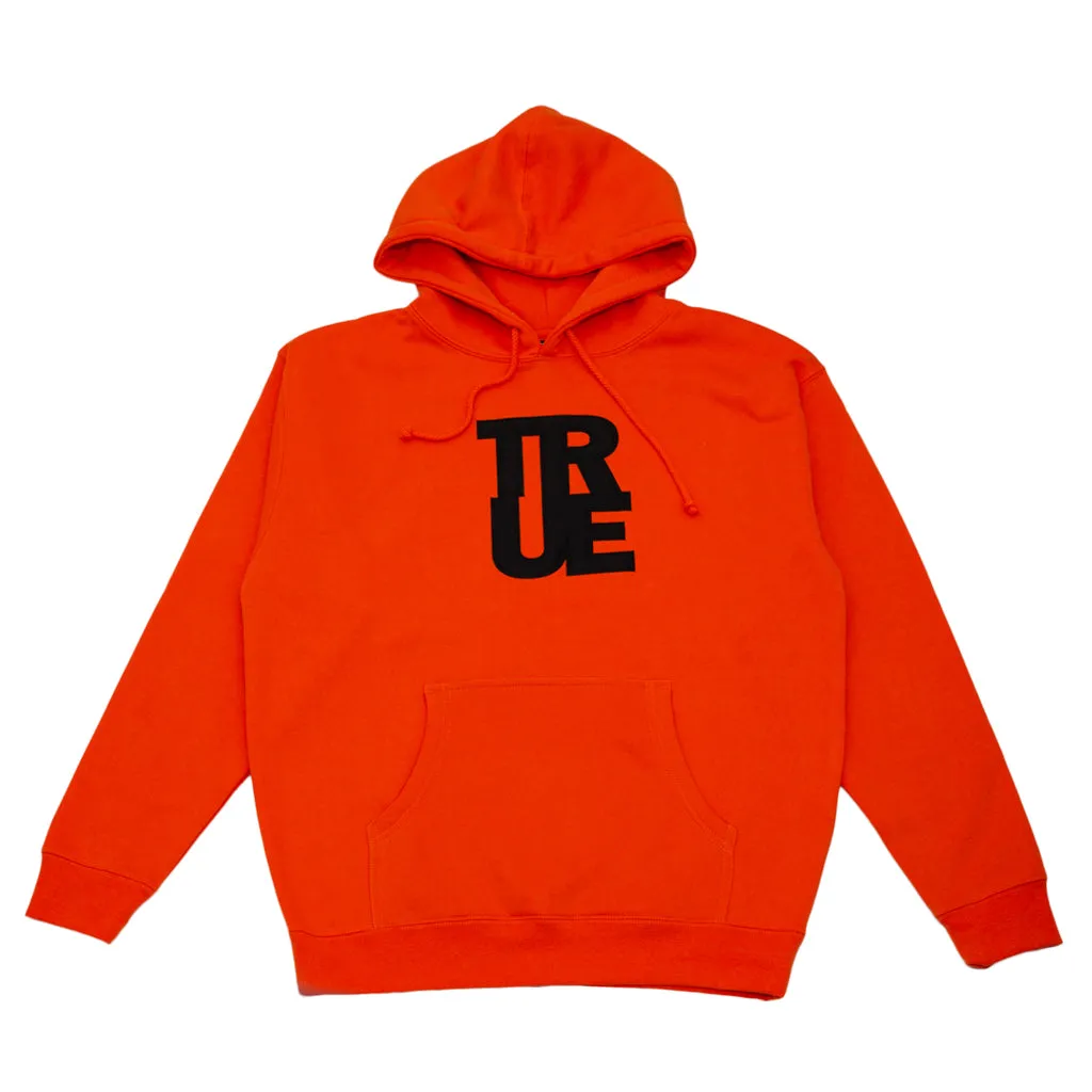 Men's True Logo Hoodie Safety Orange Outfit lead