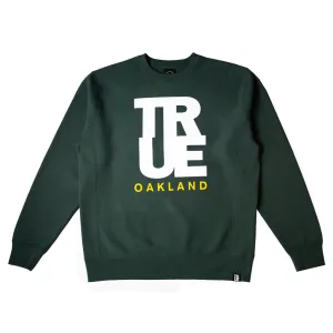 Men's True Logo Oakland Crewneck Sweatshirt Green Warmth boost