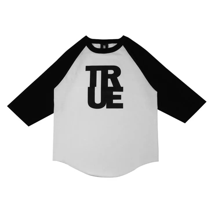 Mens True Logo Raglan T-Shirt White/Black feel light