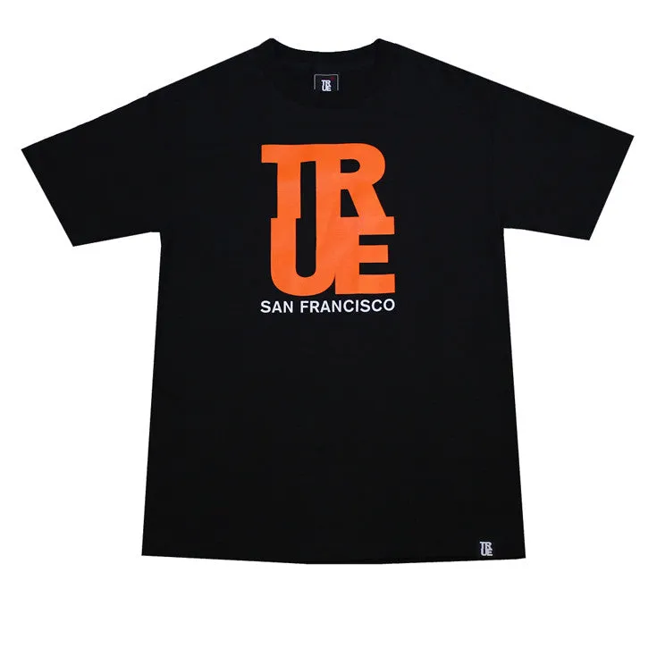 Mens True Logo SF T-Shirt Black / Orange high vibe