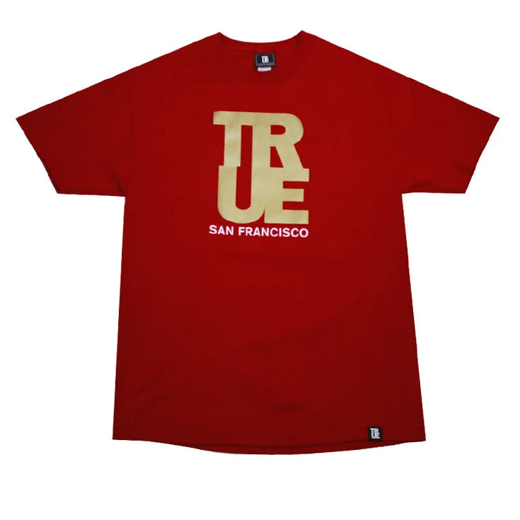 Mens True Logo SF T-Shirt Red / Gold classic design