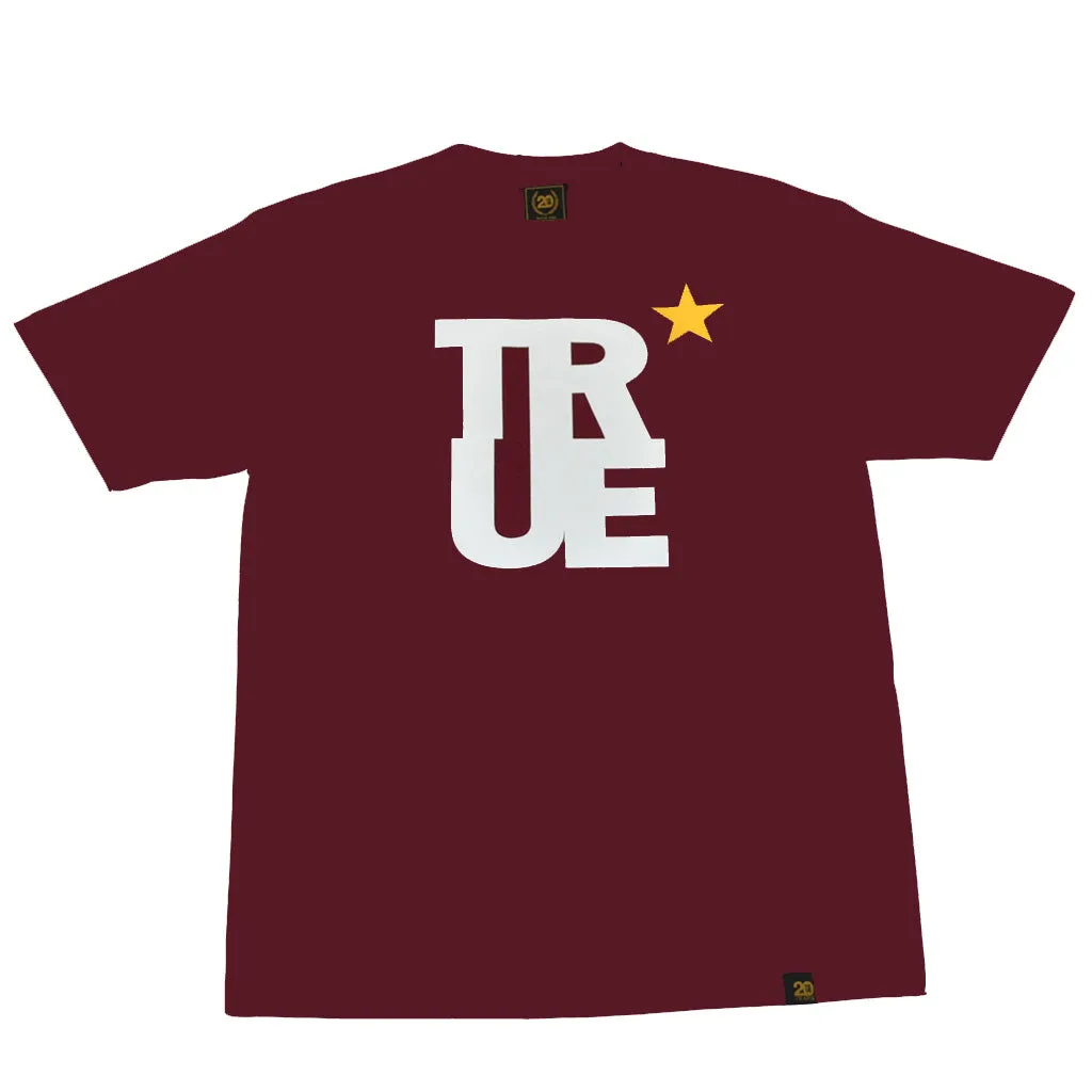 Mens True Logo Star T-Shirt Burgundy group gear