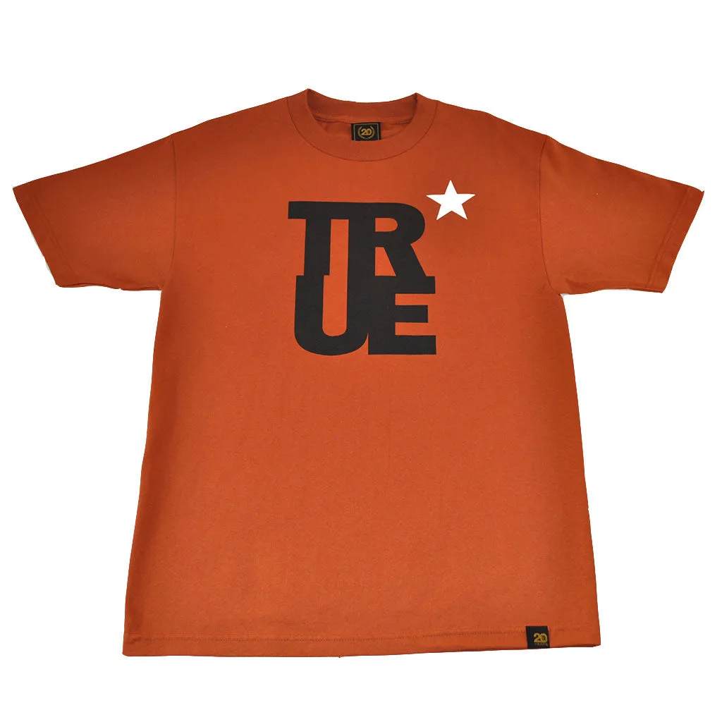 Mens True Logo Star T-Shirt Texas Orange body free