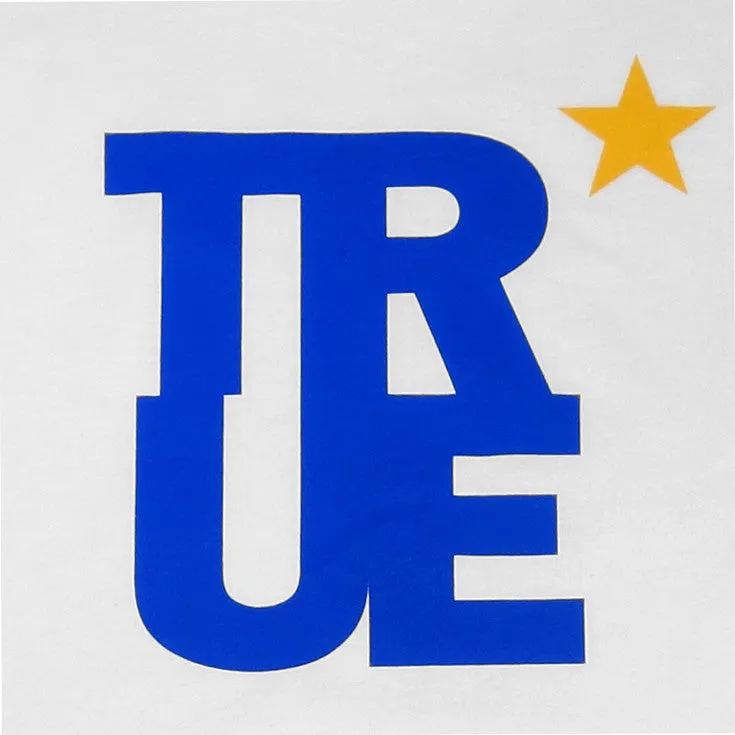 Mens True Logo Star T-Shirt White/Royal loose fit