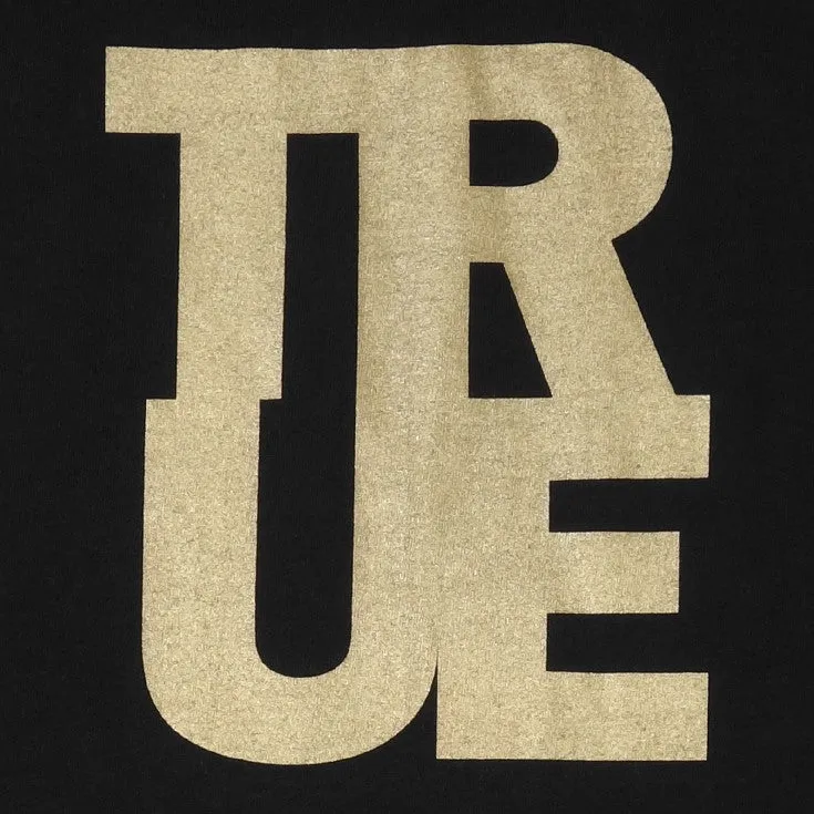 Mens True Logo T-Shirt Black/Gold clean comfort