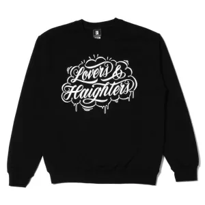 Mens True Love & Haight Crewneck Sweatshirt Black Cold shift