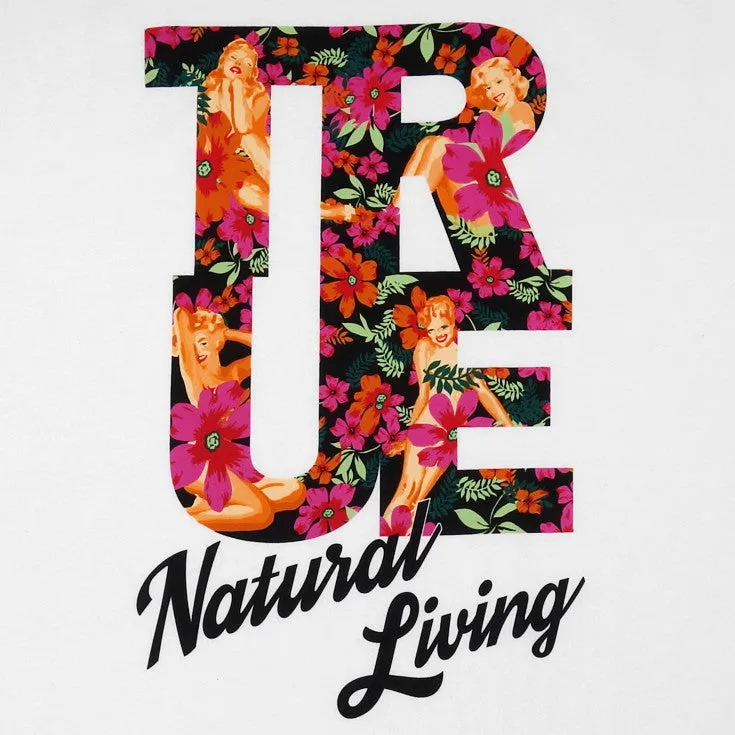 Mens True Natural Living T-Shirt White runway touch