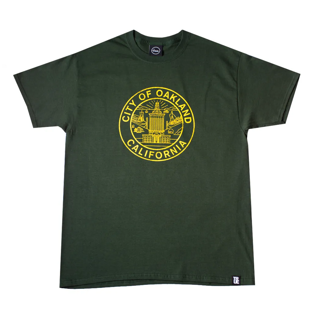Mens True Oakland Seal T-Shirt Green home vibe