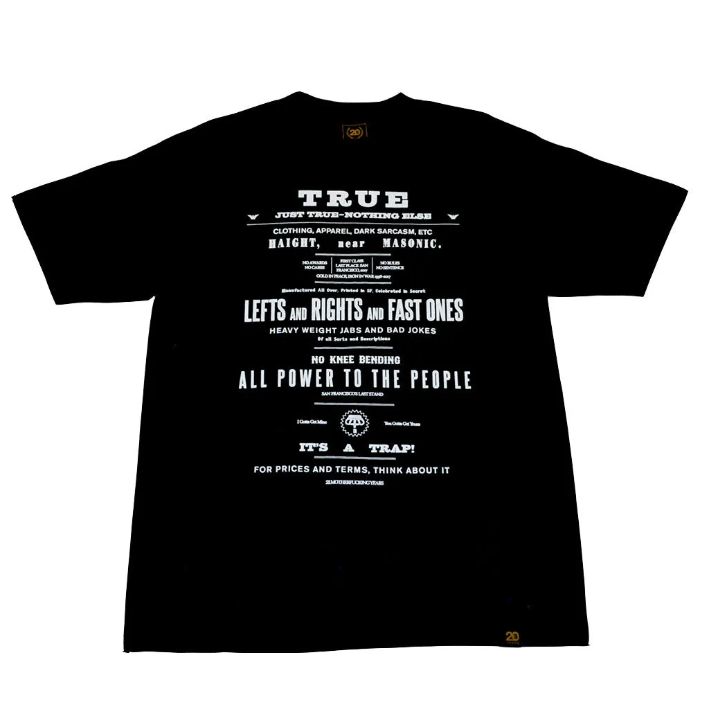Mens True Old Ad T-Shirt Black lounge ready