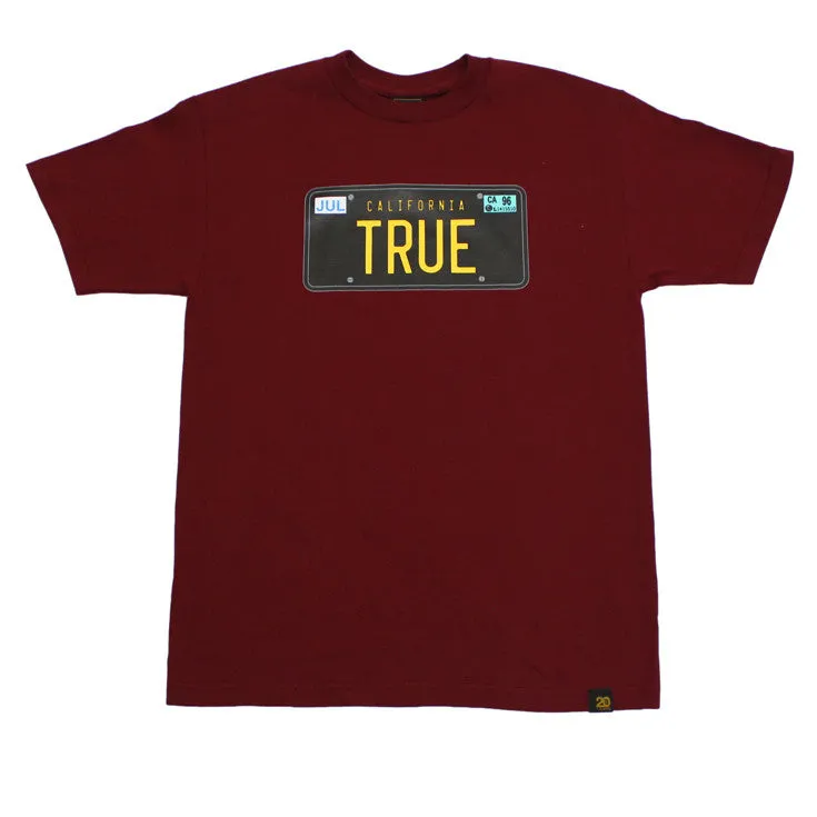 Mens True Plate T-Shirt Burgundy gender free