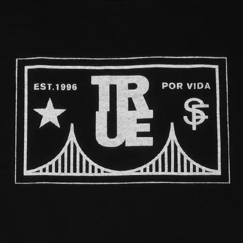 Mens True Por Vida T-Shirt Black fluid form