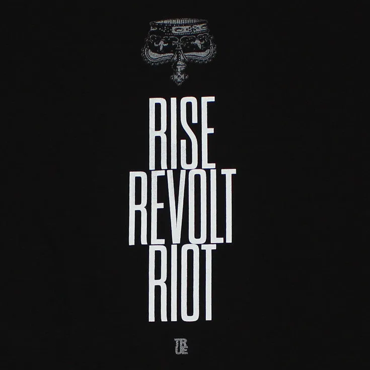 Mens True Rise Revolt Riot T-Shirt Black step easy
